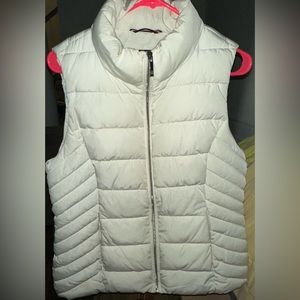 Womens Tommy Hilfiger Ivory Puffer Vest
